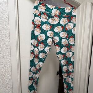 Festive Santa Print Adult Leggings